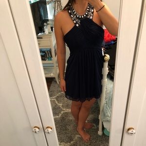 Blue halter dress